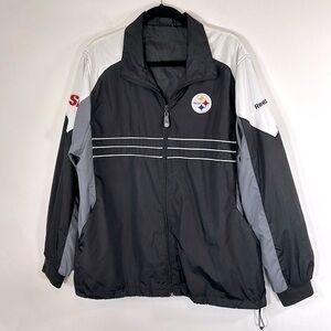 NFL Pittsburgh Steelers Reebok Zip Up Team Apparel Mens Size L Windbreaker